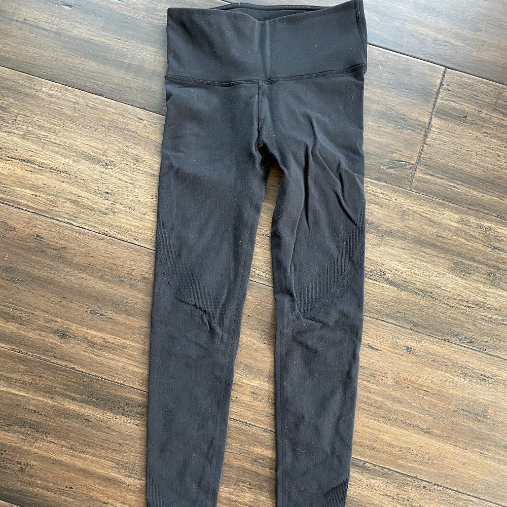 Lululemon Black Leggings with Cutouts - Size 4
